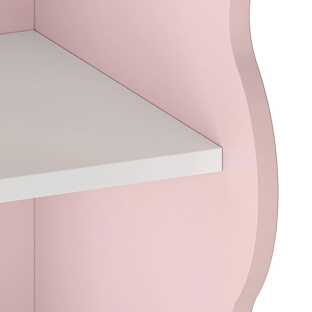 Scaffale Angolare Vestnes per Cameretta 108 x 27 x 27 cm - Rosa / Bianco [en.casa]