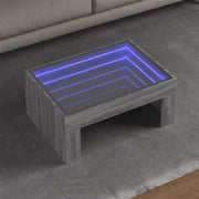 Tavolino da Salotto con LED Infinity-Tavolino da soggiorno Grigio Sonoma 70x50x30 cm
