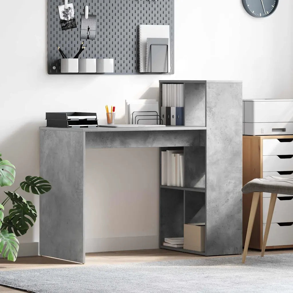 Scrivania | Tavolo da Ufficio Grigio cemento 108 x 55 x 103.5 cm Legno multistrato