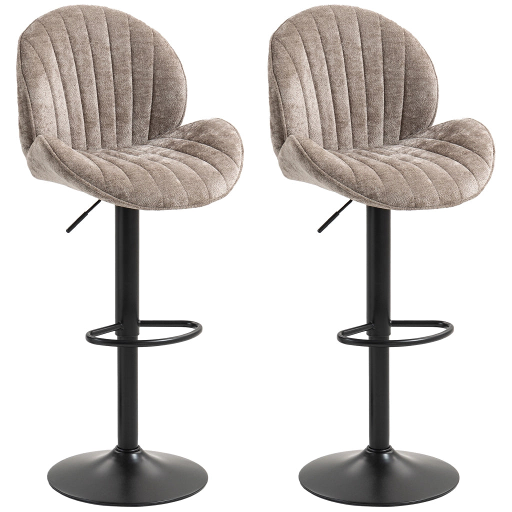 Sgabelli da bar ¨C zephmum ¨C Marrone, Struttura in metallo, Regolabile in altezza