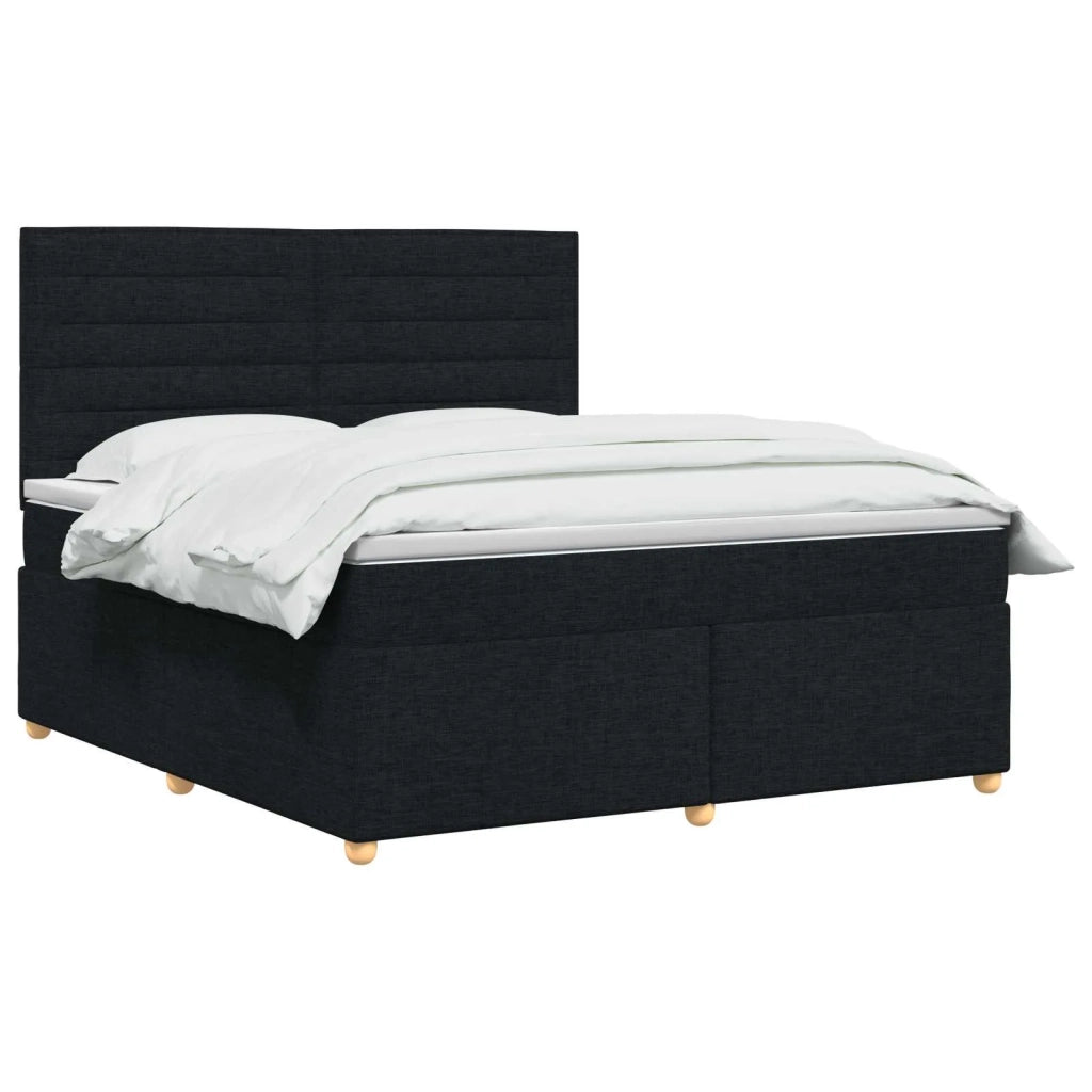 Letto box spring con materasso Nero 140 x 200 cm Tessuto 3453895