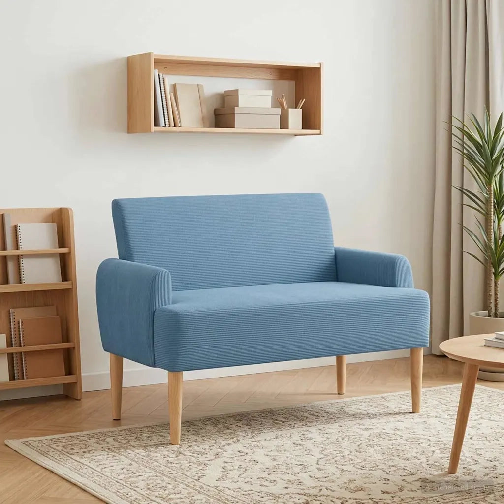 Loveseat con bottoni imbottiti Blu 116 x 67 x 81 cm 42041791