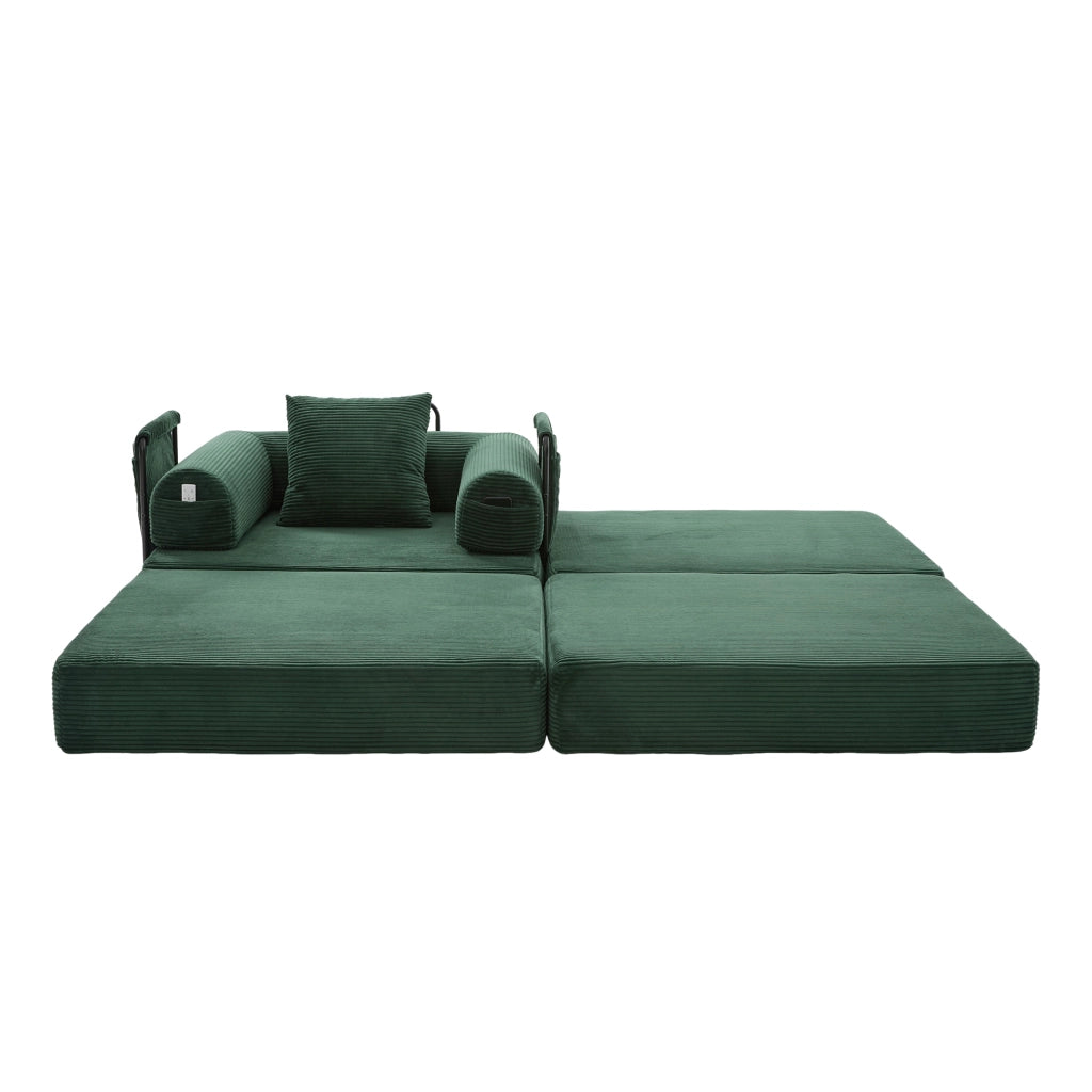 Poltrona Relax con Poggiapiedi e Cuscino ¨C Xylo ¨C Tessuto a Coste, Braccioli, Struttura in Metallo
