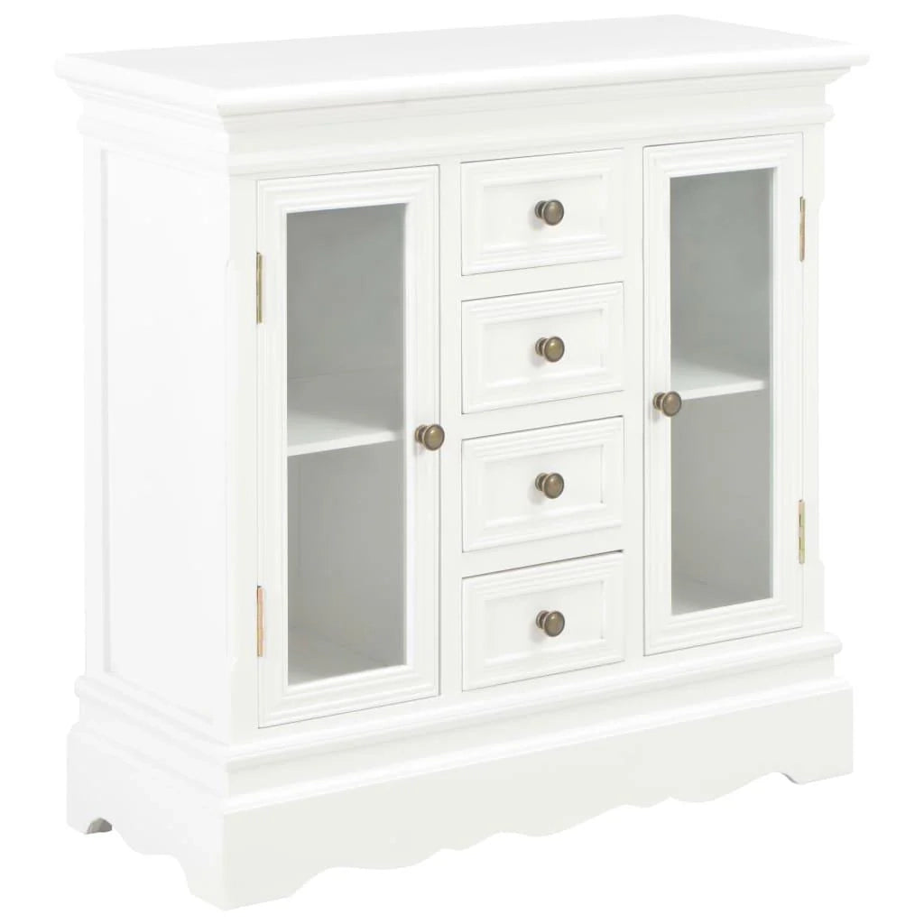 Credenza bianca mobiletto consolle mobile contenitore 70 cm legno massello di pino 4402057