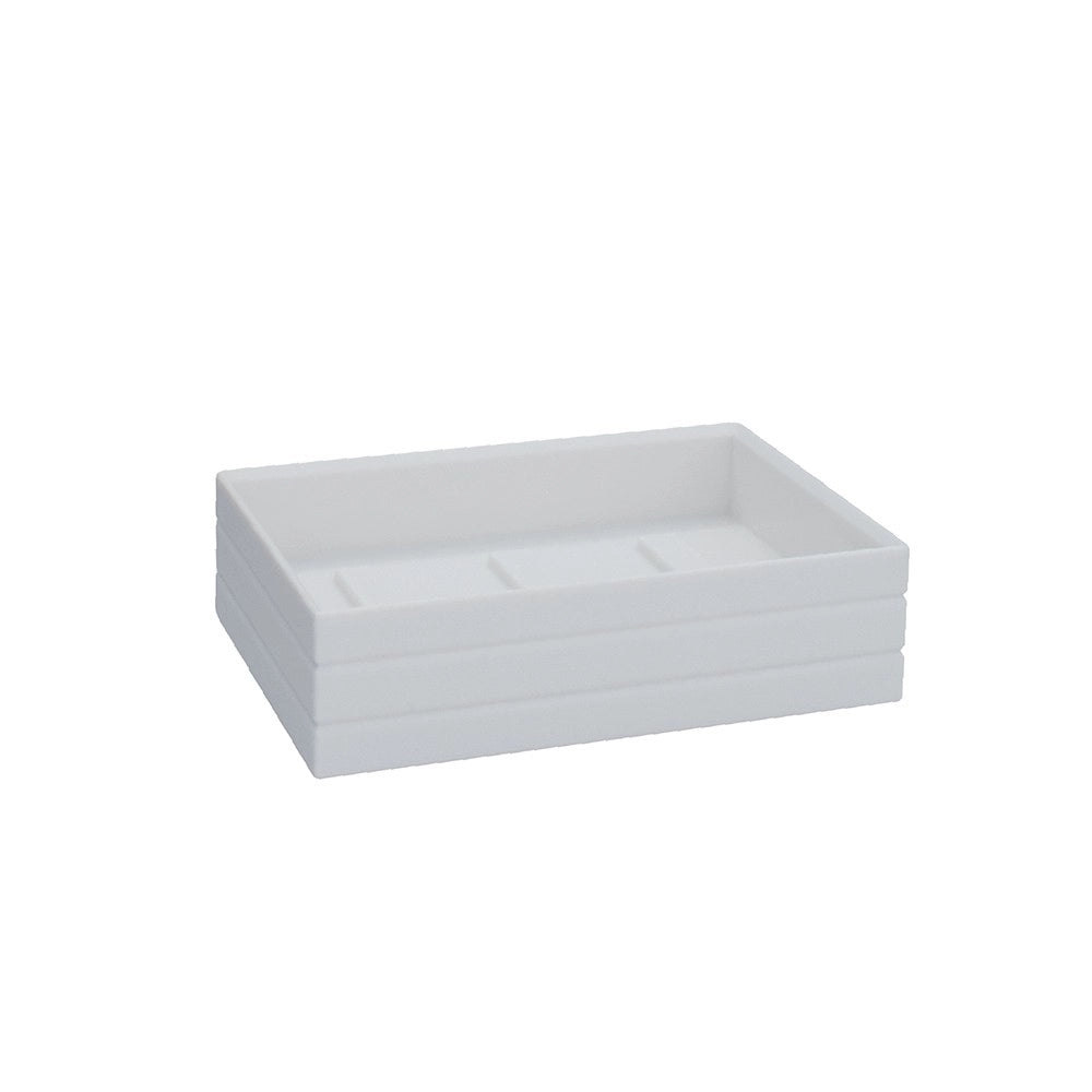 Porta sapone bianco rettangolare - serie style