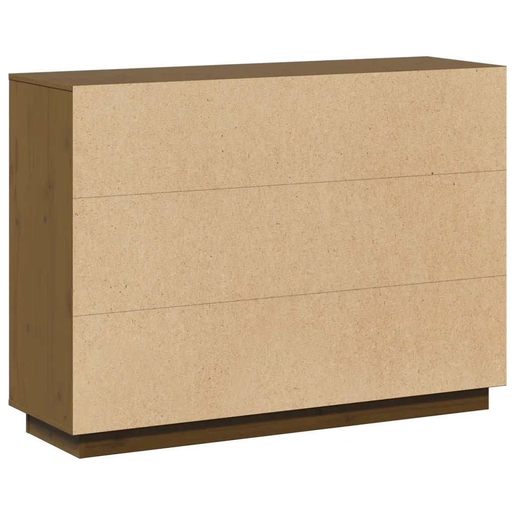 Credenza | Madia | Buffet da pranzo | Armadio da pranzo Marrone Ambrato 110,5x35x80 cm Legno Massello di Pino