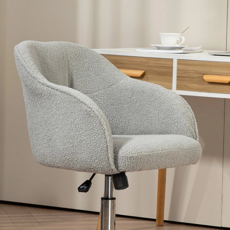 Sedia da ufficio girevole ergonomica con altezza regolabile funzione dondolo braccioli e ruote in poliestere grigio