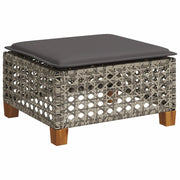 Sgabello Giardino con Cuscino Grigio 63,5x56x32cm in Polyrattan CFW3315309