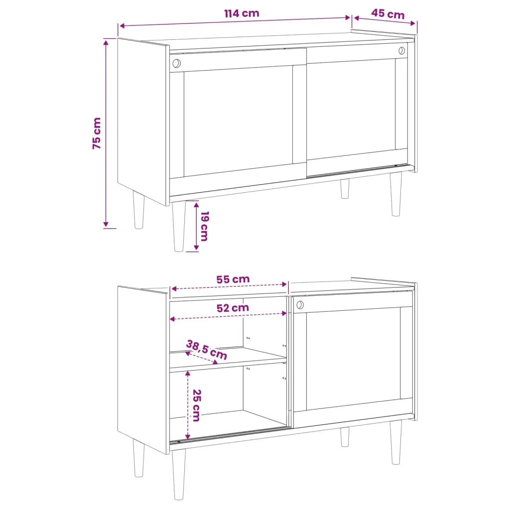 Credenza BILBAO Caramello scuro 114 x 45 x 75 cm 42041328