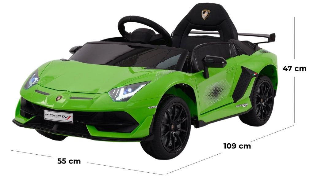 Macchina Elettrica per Bambini 12V con Licenza Lamborghini Aventador SVJ Small Verde