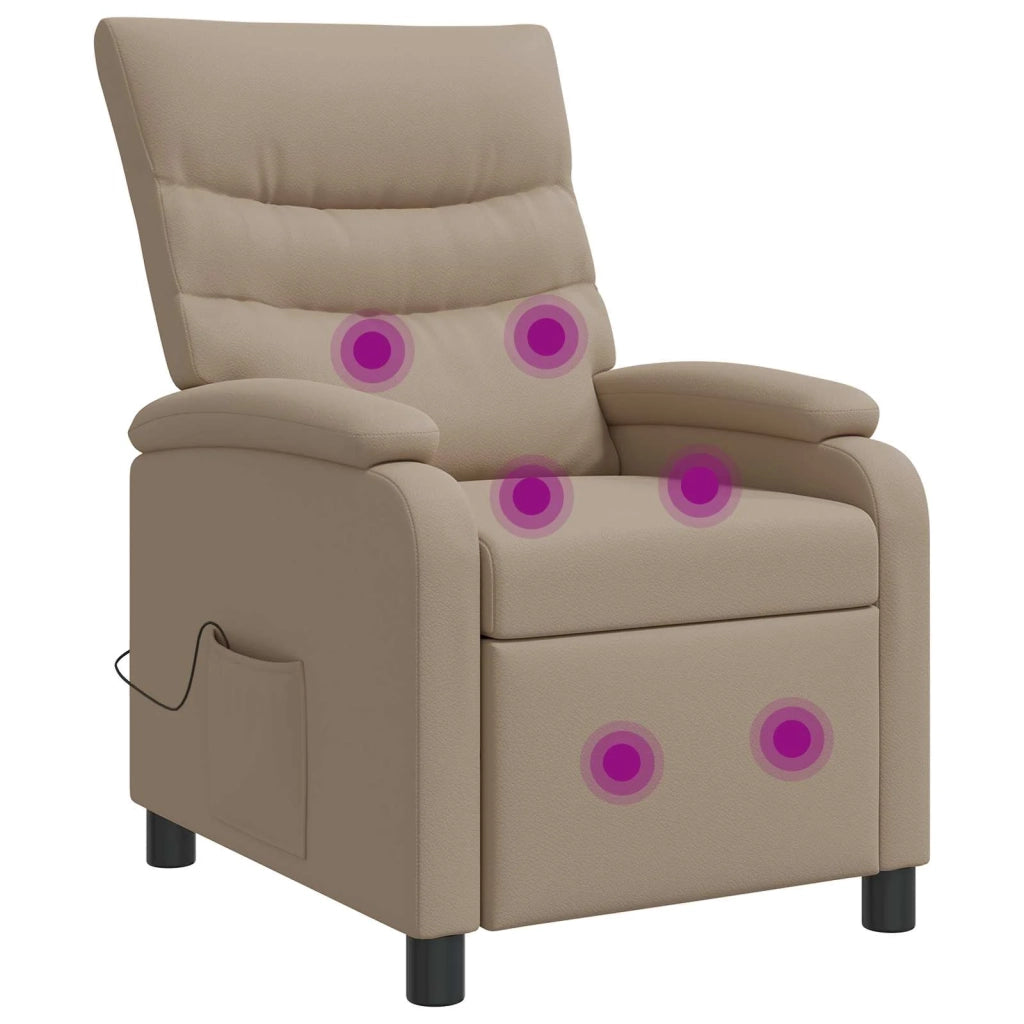 Divano Sedia-Poltrona Massaggiante Cappuccino Similpelle 682078