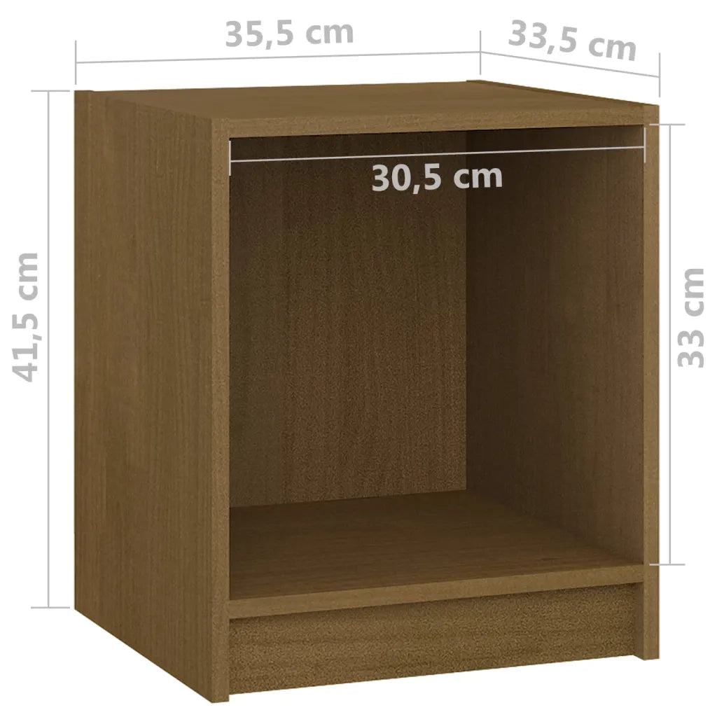 Comodini Marrone Ambra 2 pz 35,5x33,5x41,5 cm in Legno di Pino 809926