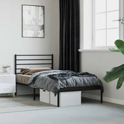Giroletto con Testiera-Struttura Letto con testiera in Metallo Nero 90x190 cm 989049