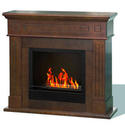 Camino a Bioetanolo da Pavimento 110x36x100 cm Cambridge in Legno Marrone