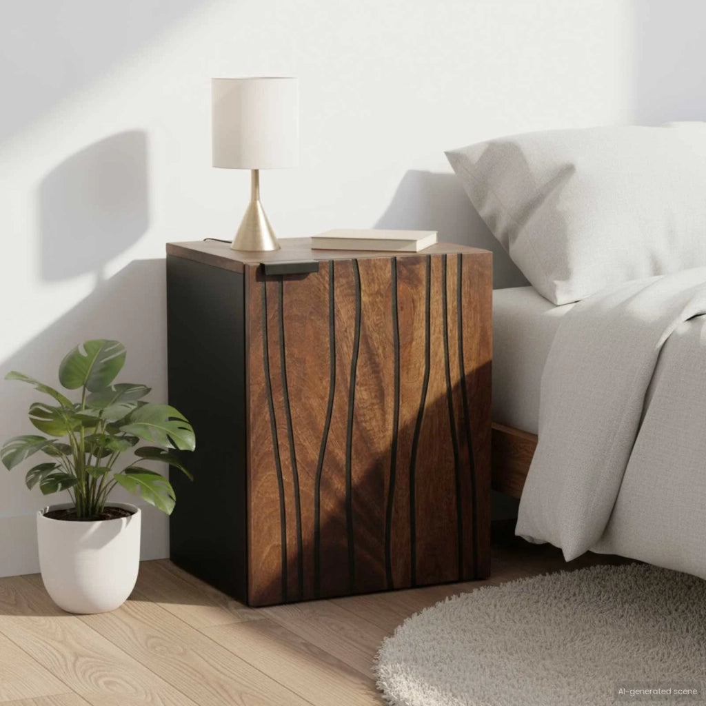 Mobile Lavabo | Armadio per Lavabo da Bagno con porta Noce 38 x 33,5 x 48 cm