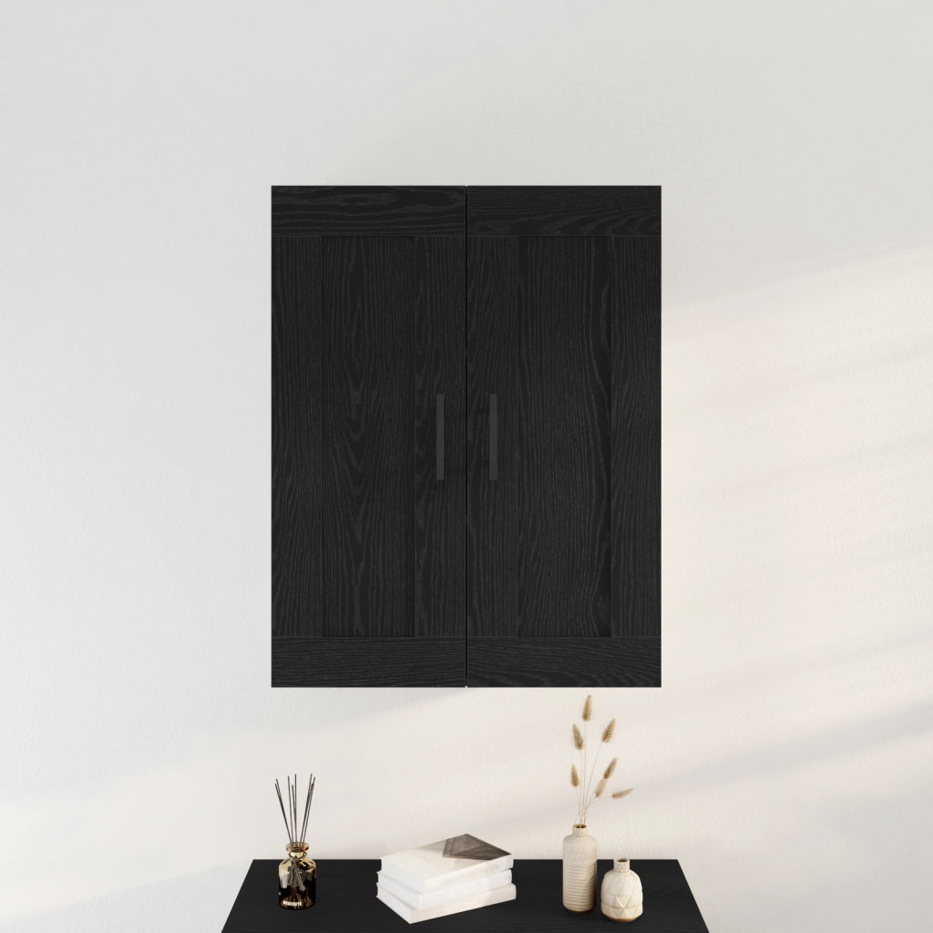 Mobile da parete  Nero Rovere 69,5x34x90 cm Legno ingegnerizzato