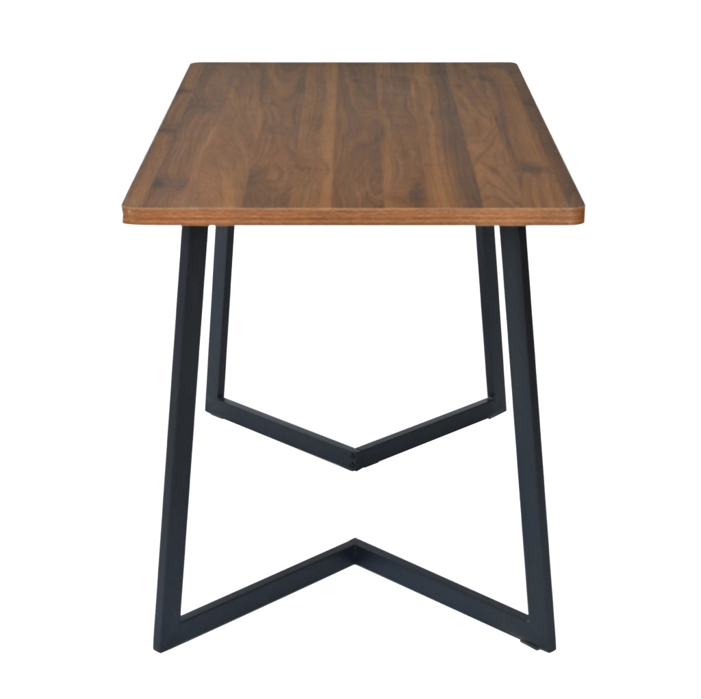 Set tavolo e 4 sedie 117x68x75 cm MDF noce e grigio scuro