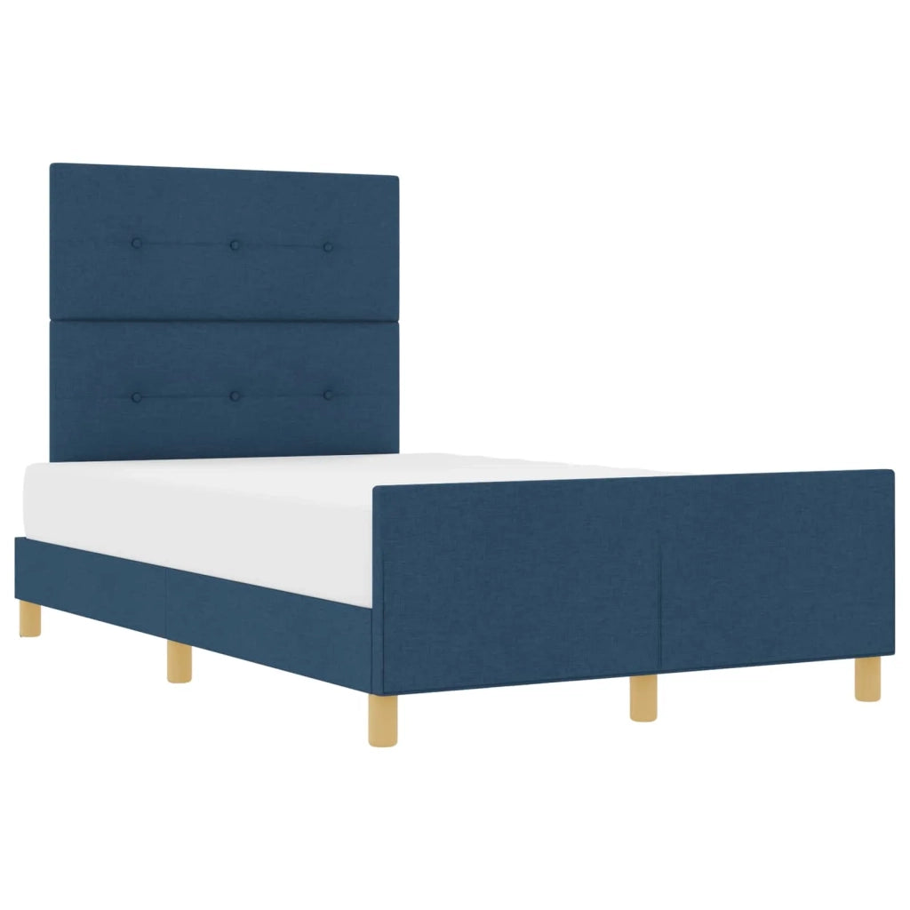 Struttura del letto con testiera-Giroletto Blu 120 x 200 cm Tessuto 501056