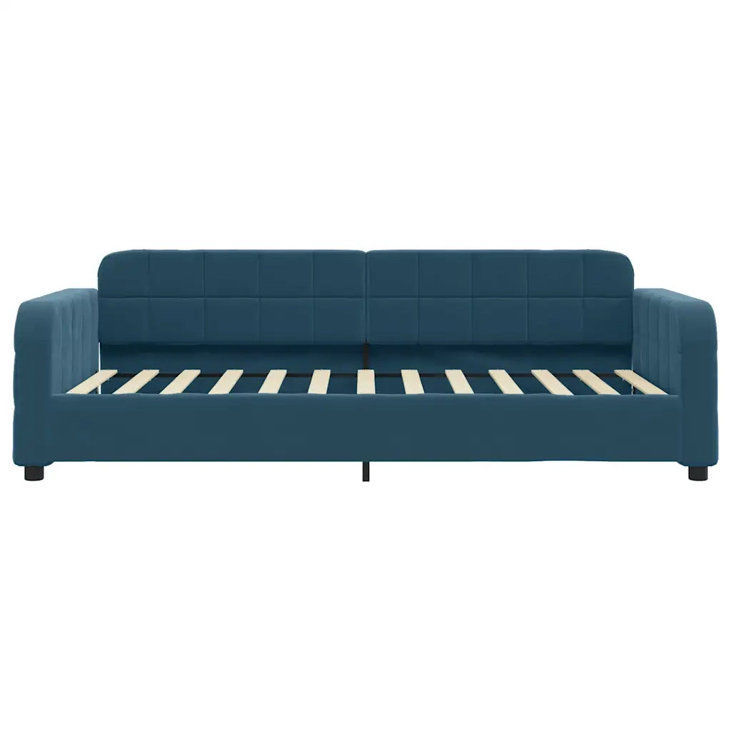 Divano Letto con Materasso Blu 90x200 cm in Velluto