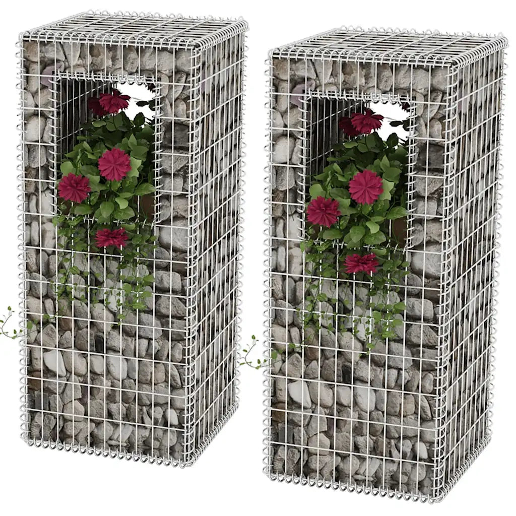 Pali/Fioriere in Gabbione 2 pz in Rete Acciaio 50x50x120 cm CFW5409965