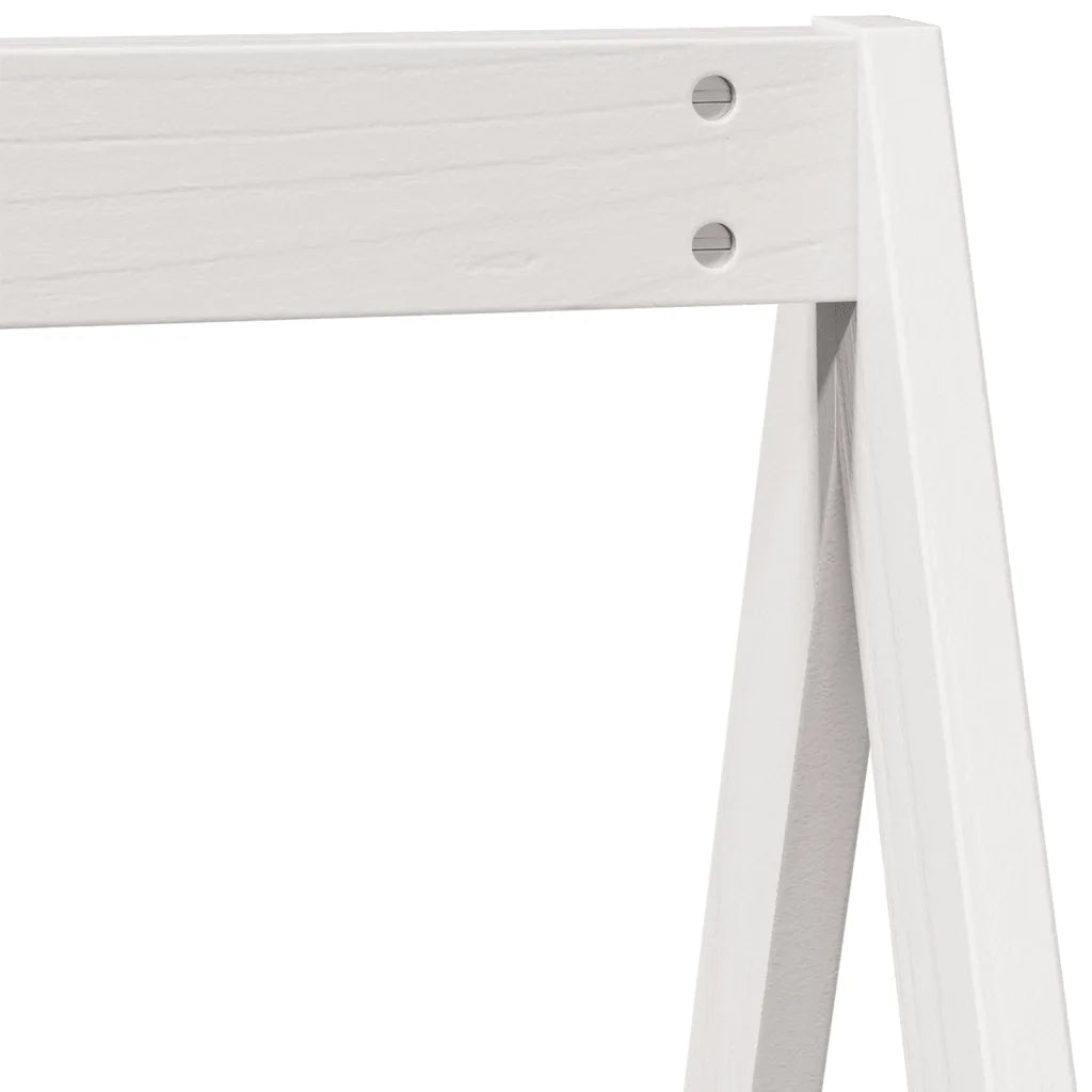 Letto singolo | Letto per adulti | Letto a Castello senza Materasso Bianco 90x190cm Massello Pino