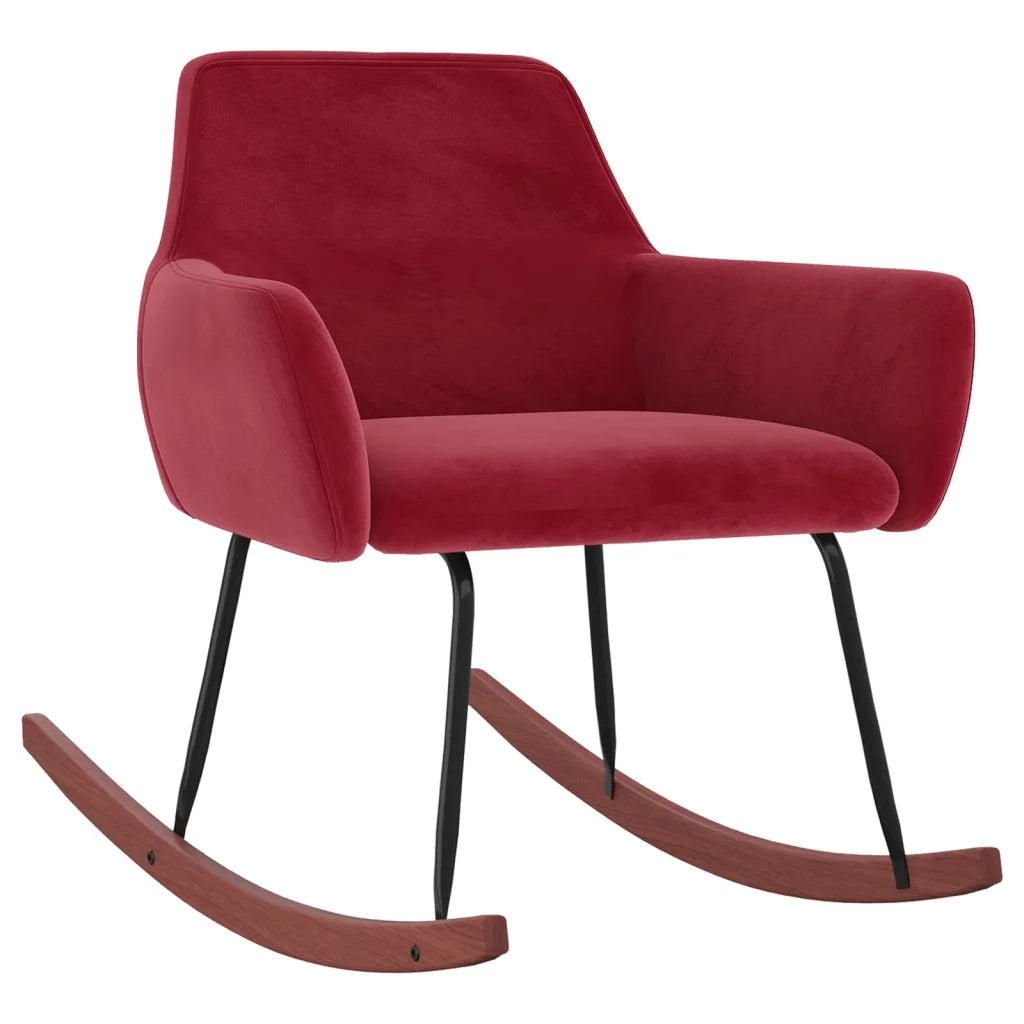 Sedia a Dondolo Rosso Vino in Velluto cod mxl 38694
