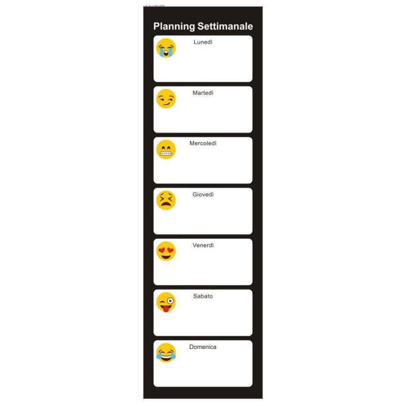Lavagna magnetica emoji con pennarello cm 20x60x1,5