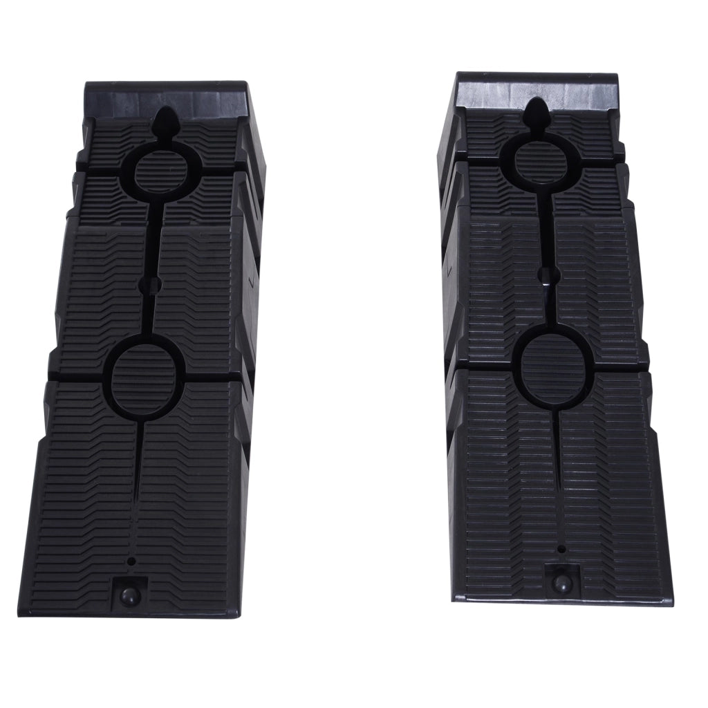 Set 2 Rampe per Auto Max 5 Tonnellate 91x30x21 cm in Plastica Neri