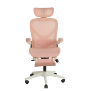 Sedia da Ufficio in Mesh con Poggiatesta 3D e Supporto Lombare; Rosa; per Studio e Lavoro