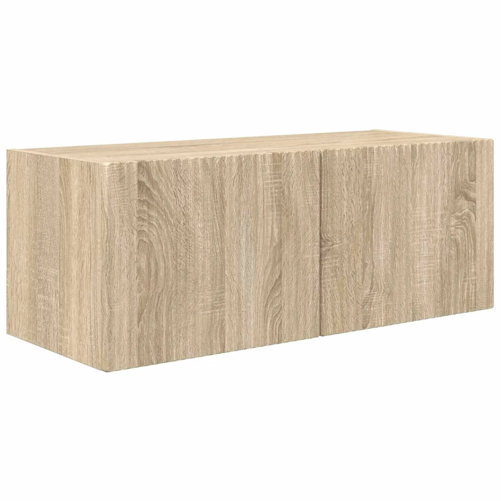 Set di Mobiletto da TV a Parete 4 pz-Credenza per TV sospesa Rovere Sonoma 318806