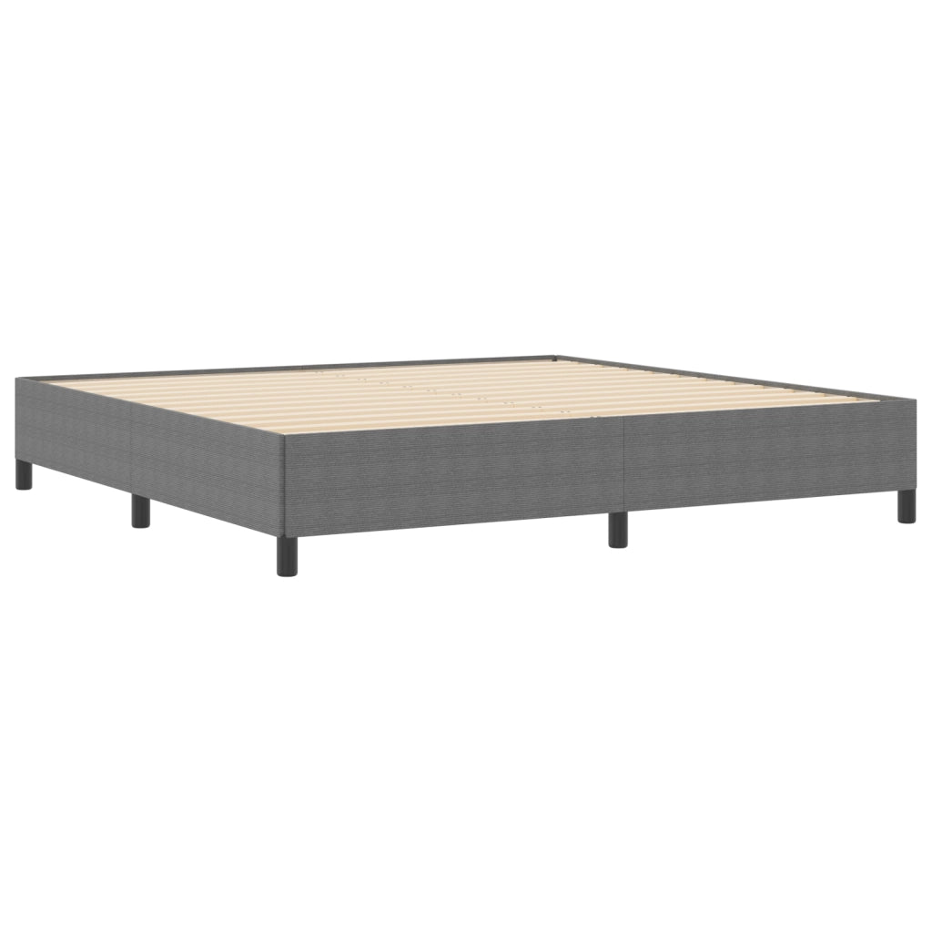 Struttura Letto Grigio Chiaro 200x200 cm Tessuto in Corduroy