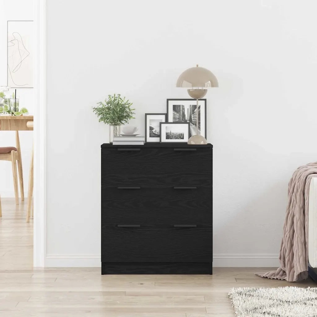 Credenza Rovere Nero 60 x 30 x 70 cm Legno multistrato 862087