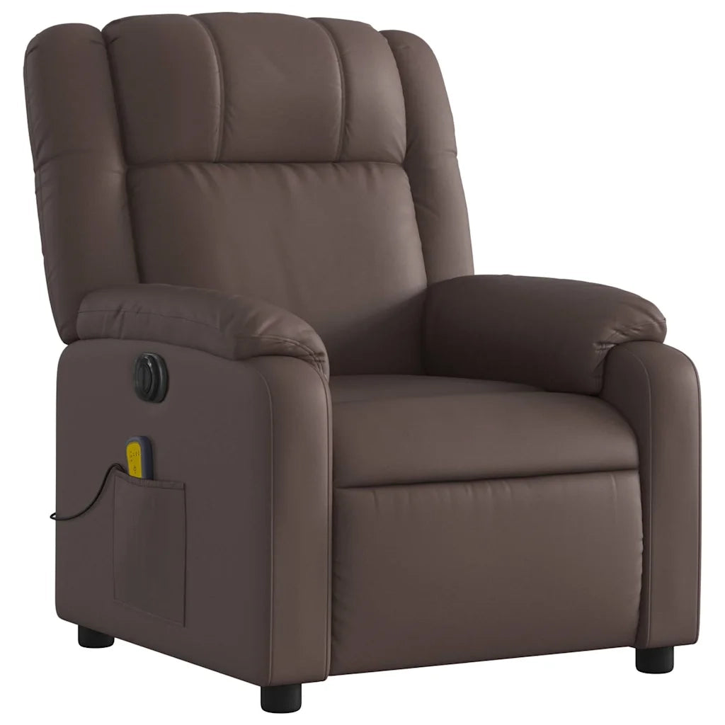 Poltrona Massaggiante Elettrica Marrone in Similpelle 3205145