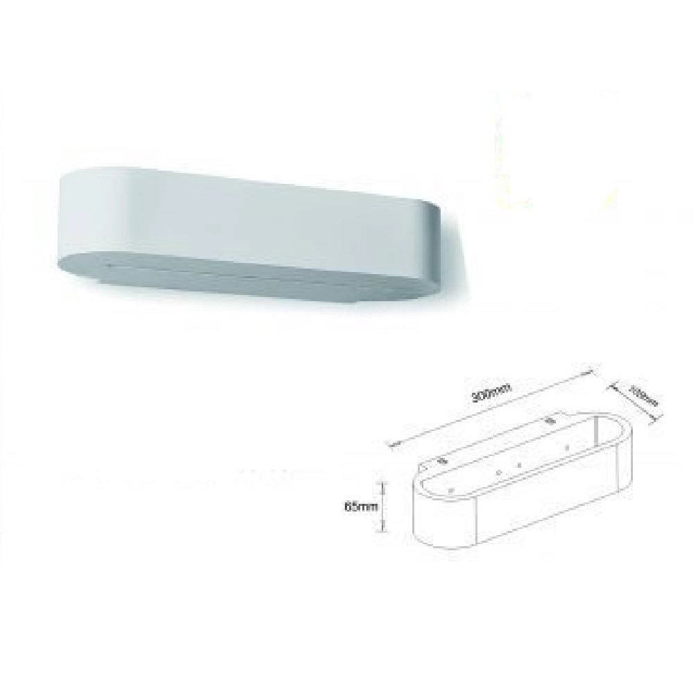 Trade Shop - Applique Parete Moderno In Gesso Ovale Attacco 1xr7s Verniciabile Lampada Gs-e63 -