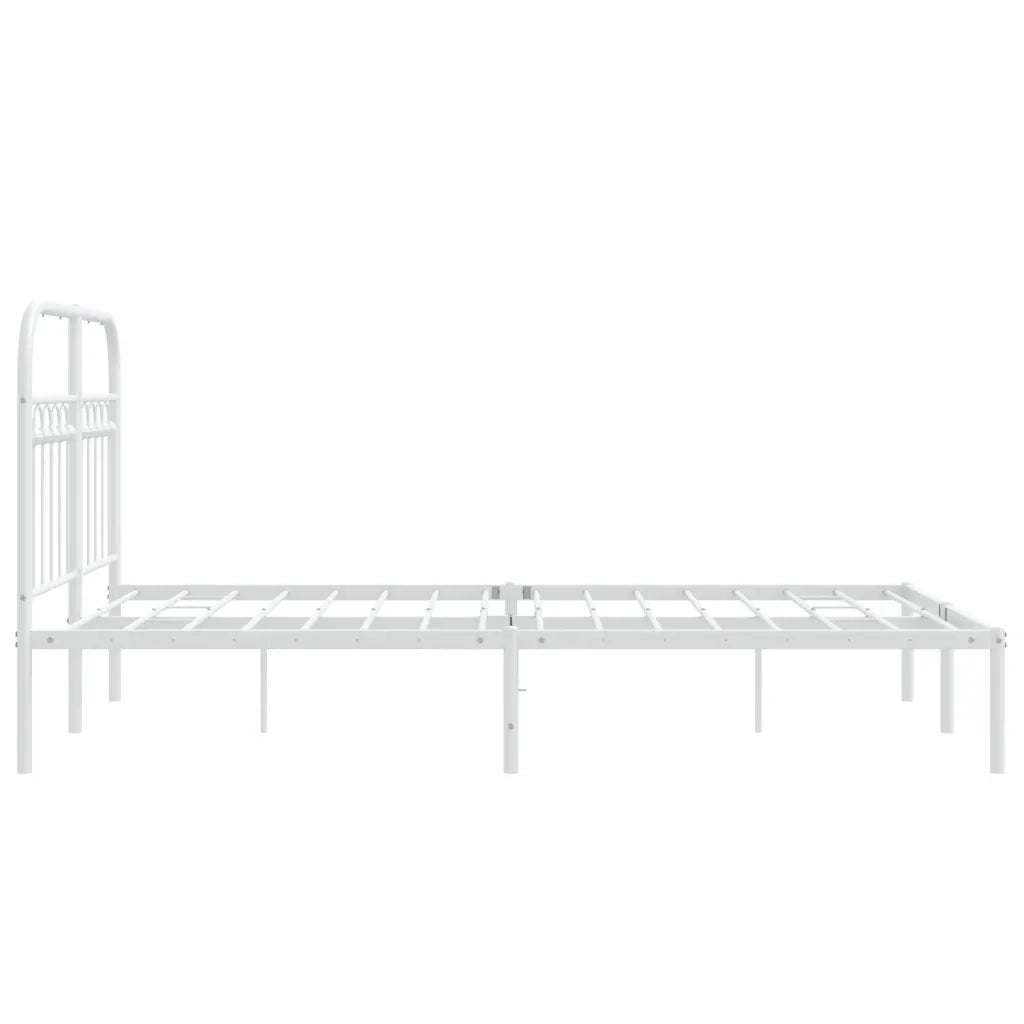Giroletto con Testiera-Struttura Letto con testiera Metallo Bianco 120x190 cm 874439