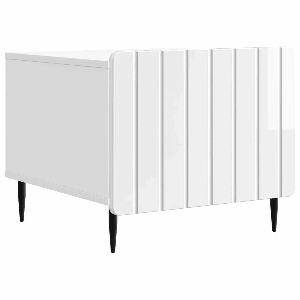 Tavolino da salotto con cassetto Bianco Lucido 49 x 50 x 42 cm