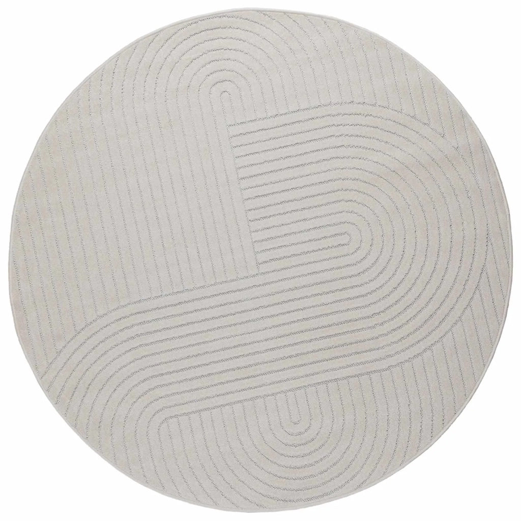 Tappeti per area Rotondo PALMERAS Crema Ø 200 CM Poliestere