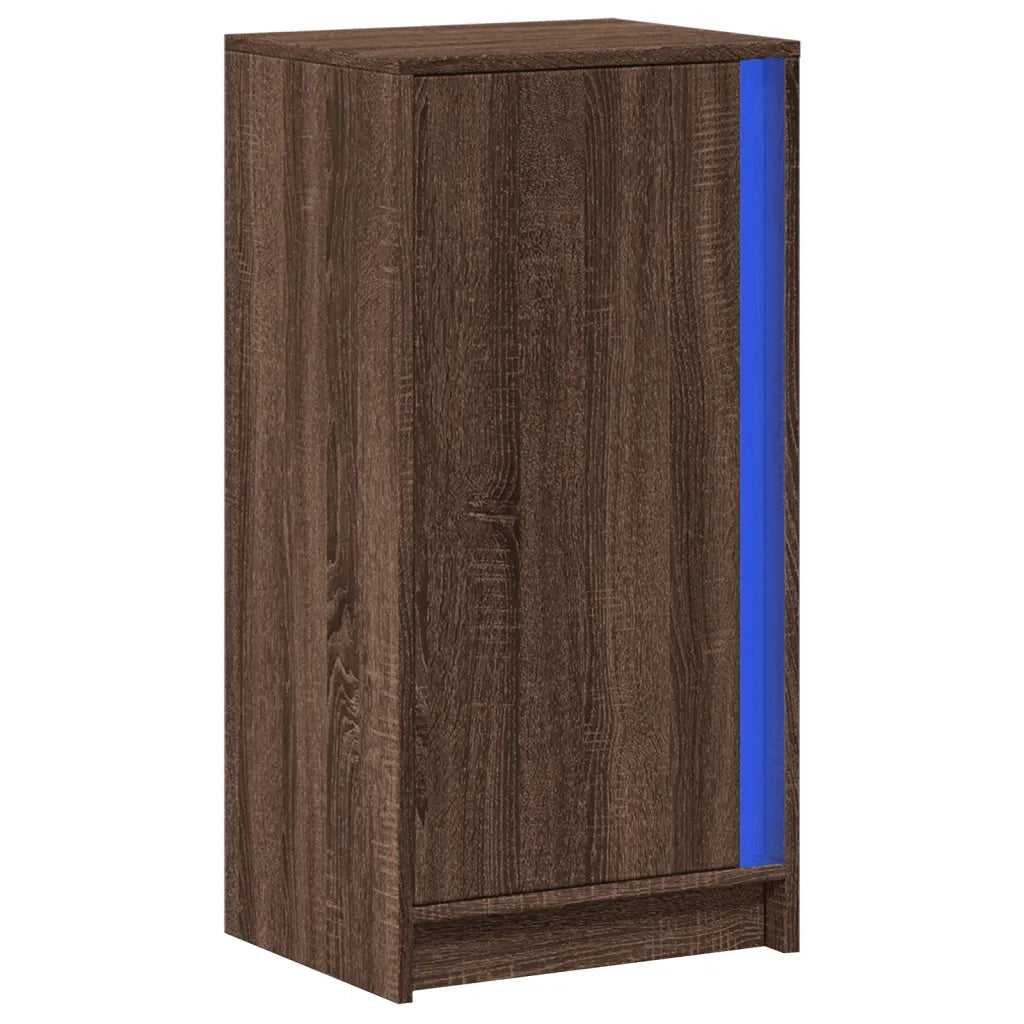Credenza con LED-Buffet-Armadio da cucina Rovere Marrone 42,5x34x85 cm Legno Multistrato