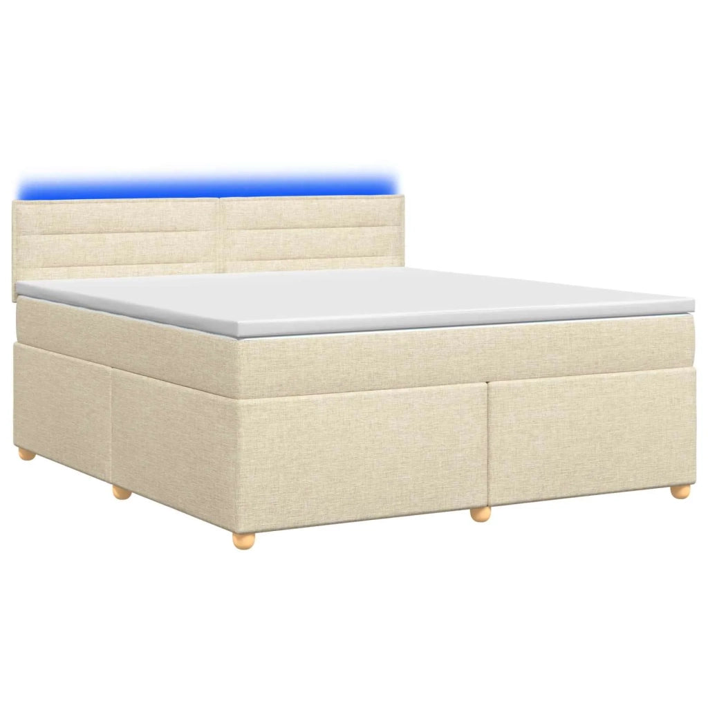 Letto box spring con materasso Crema 180 x 200 cm Tessuto 3452476