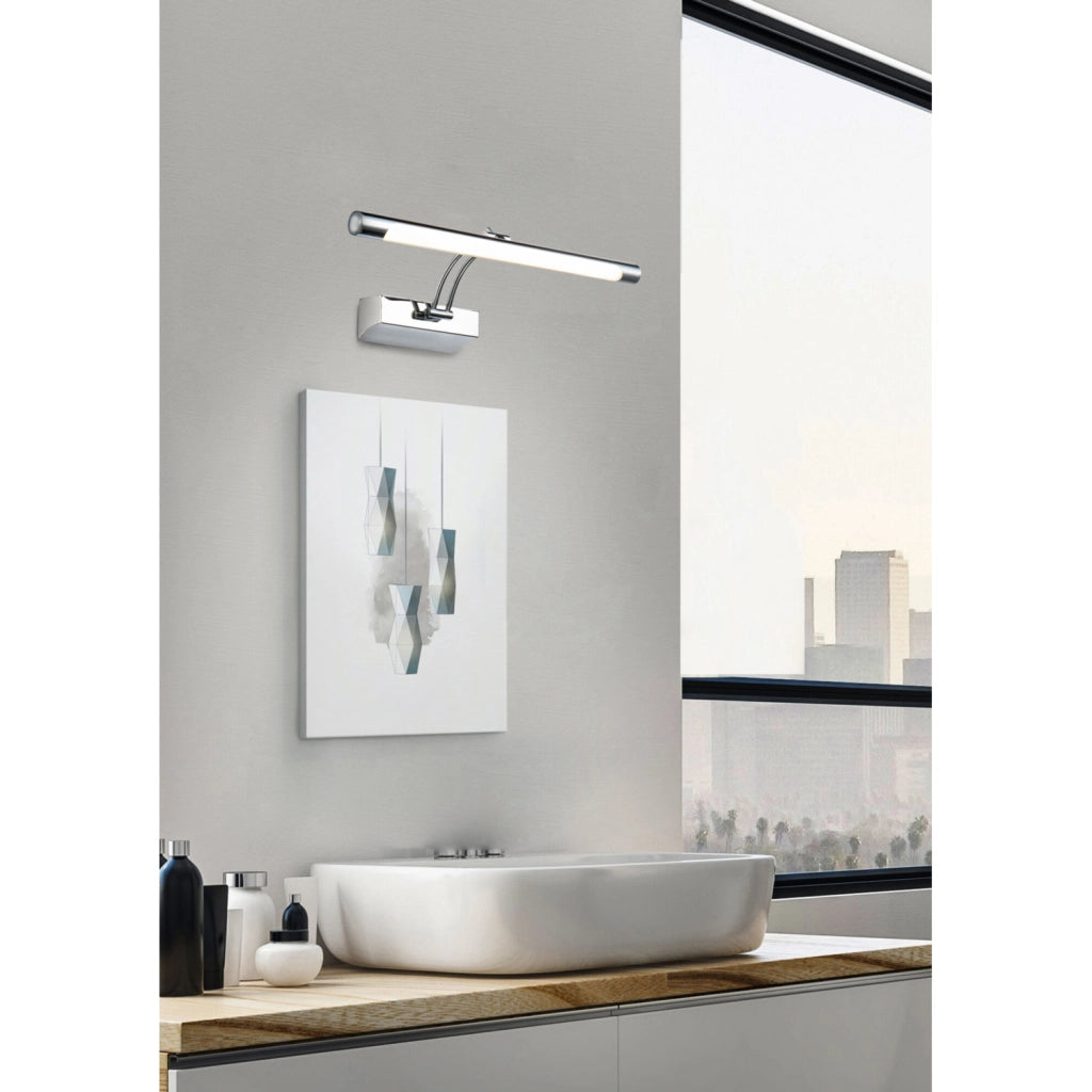 Maytoni applique moderno Fino 1 luce LED integrato cromo metallo diffusore plastica
