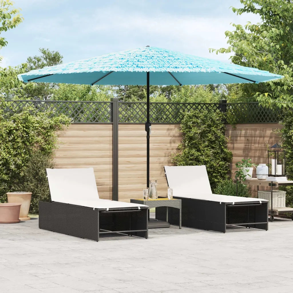 Ombrellone Giardino-Ombrello da Balcone con Palo in Acciaio Blu 388x388x248 cm