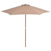 Ombrellone da Esterni con Palo in Legno 270cm Grigio Talpa cod mxl 22714