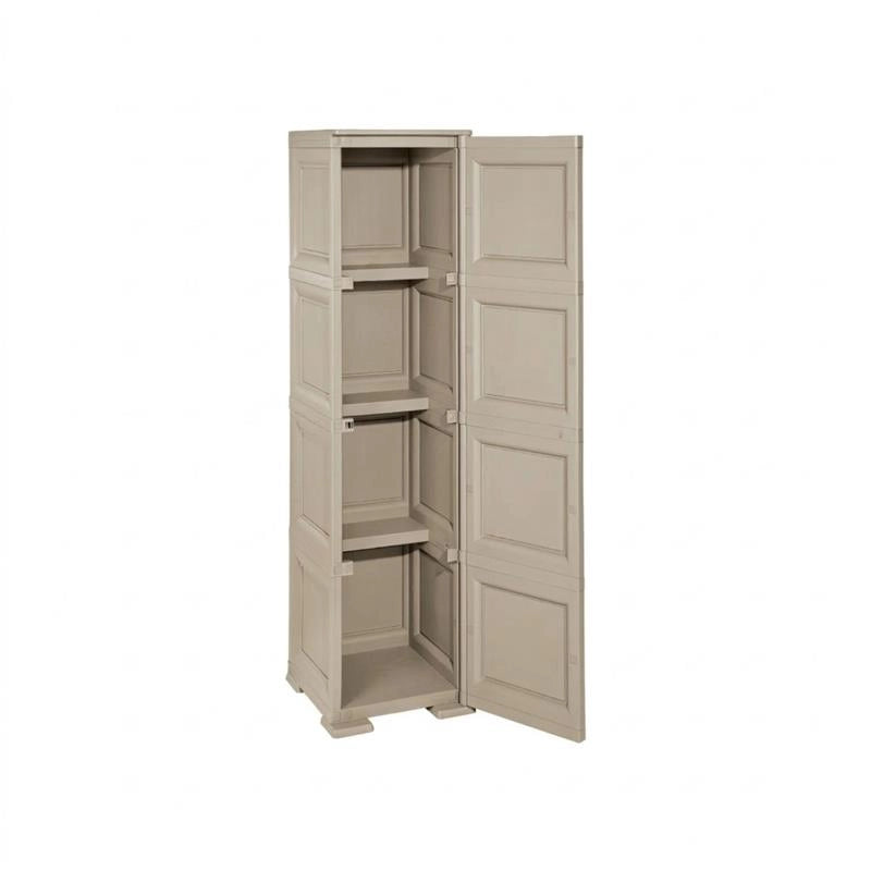 ARMADIO A COLONNA CON 4 MEZZI RIPIANI E 1 ANTA LISCIA TAUPE DIMENSIONI 40X43X164H CM