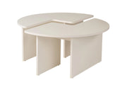 Tavolino in legno "Moira" 90 x 90 x 41 cm - Legno bianco