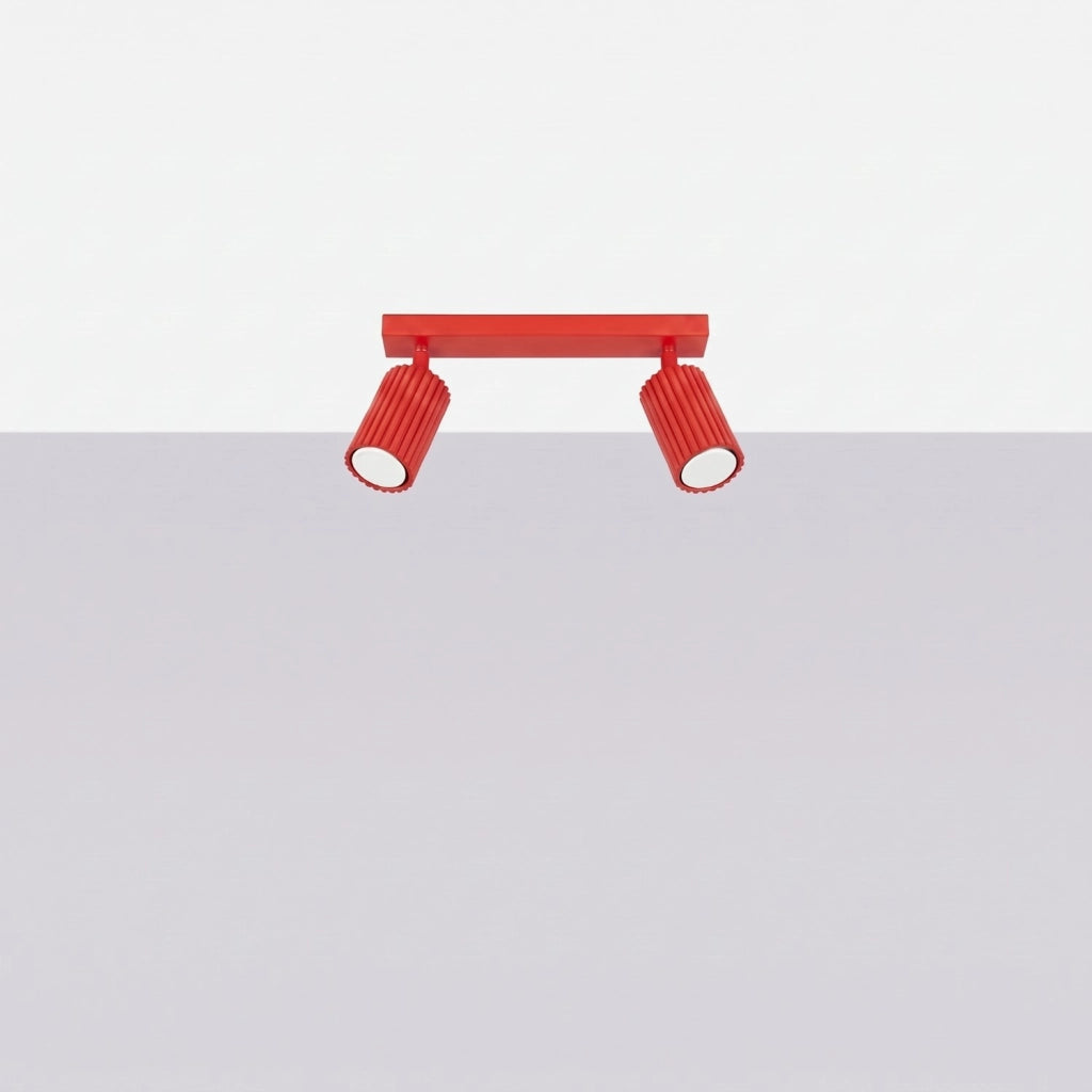 Plafoniera KARBON 2 rosso