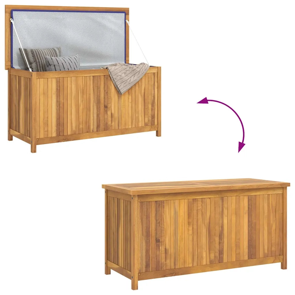 Cassa da Giardino 114x50x58 cm in Legno Massello di Teak CFW7606021