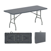 Tavolo pieghevole portatile da 180 cm per esterni con maniglia-Tavolo pieghevole a met¨¤ con capacit¨¤ di 160 kg e piano in HDPE