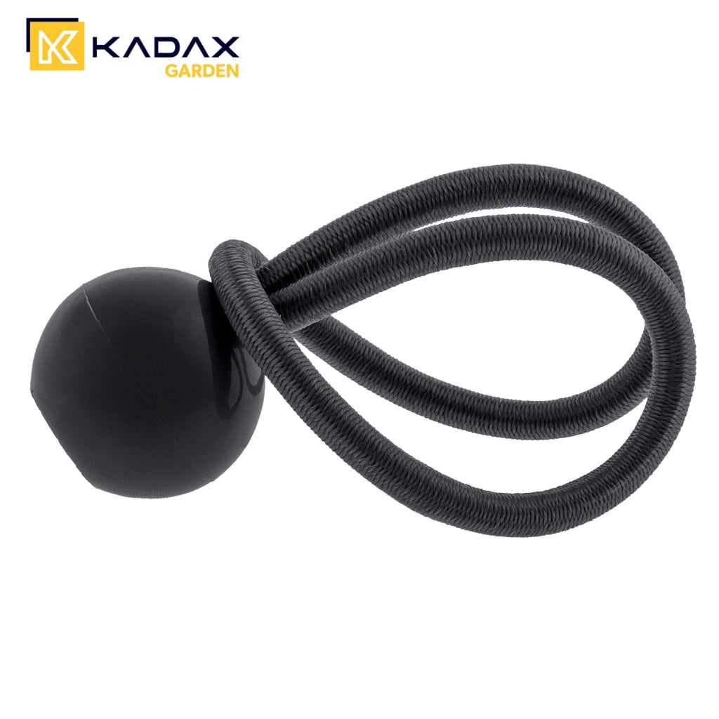 Set di 10 elastici con sfere KADAX per il fissaggio di teloni. Elastici per teloni da 15 cm, resistenti.