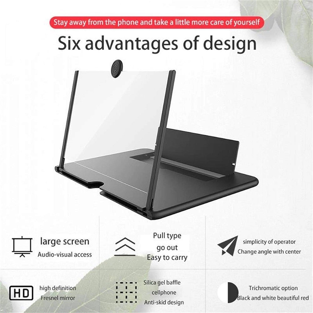 Trade Shop - Lente Di Ingrandimento Schermo 12" 3d Per Cellulare Smartphone Guardare Video Film -