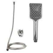 Trade Shop - Kit Doccetta Doccino Soffione Rettangolare Doccia Bagno Con Laccio 1,8mt Staffa 69314 -
